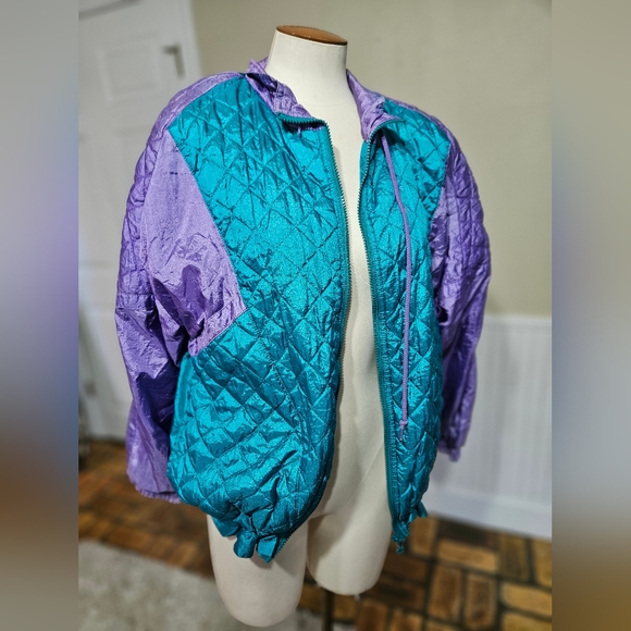 VTG 90s Saddlebred Quilted Windbreaker Medium - Picture 1 of 4